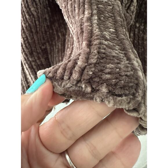 Anthropologie Moth Chenille Cardigan Women’s XS Green Open Front Cozy Pockets - Picture 15 of 16